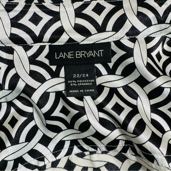 Lane Bryant Plus Women Black & White Oversized Wrap Tunic Formal Shirt Sz 22/24 - Picture 13 of 17